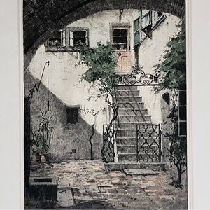 VINTAGE ETCHING / ‘Haydn House’ by JOSEF EIDENBERGER d.1991 / RARE MULTI PLATE